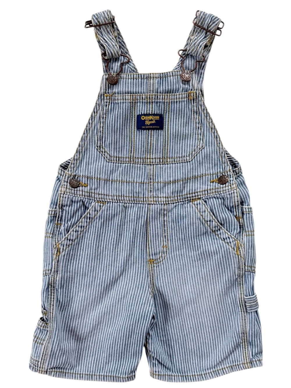 OshKosh Pinstriped Shortalls Size 3